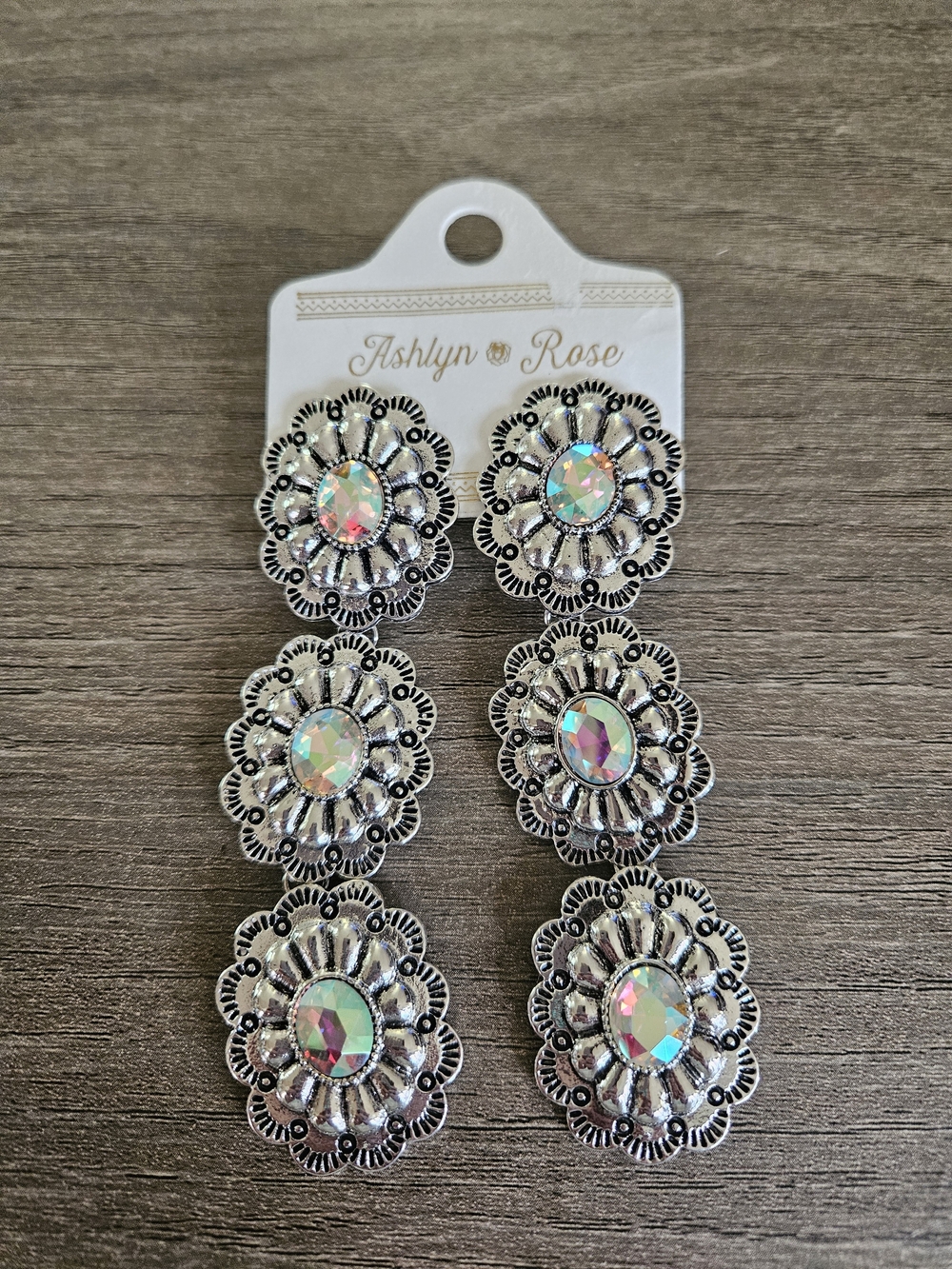 Ashlyn & Rose Iridescent Concho Earrings